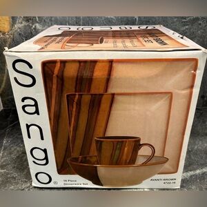 Sango Avanti Brown 4722 (4 Each: Dinner Plate, Salad Plate, Bowl, Mug) 16 PIECES